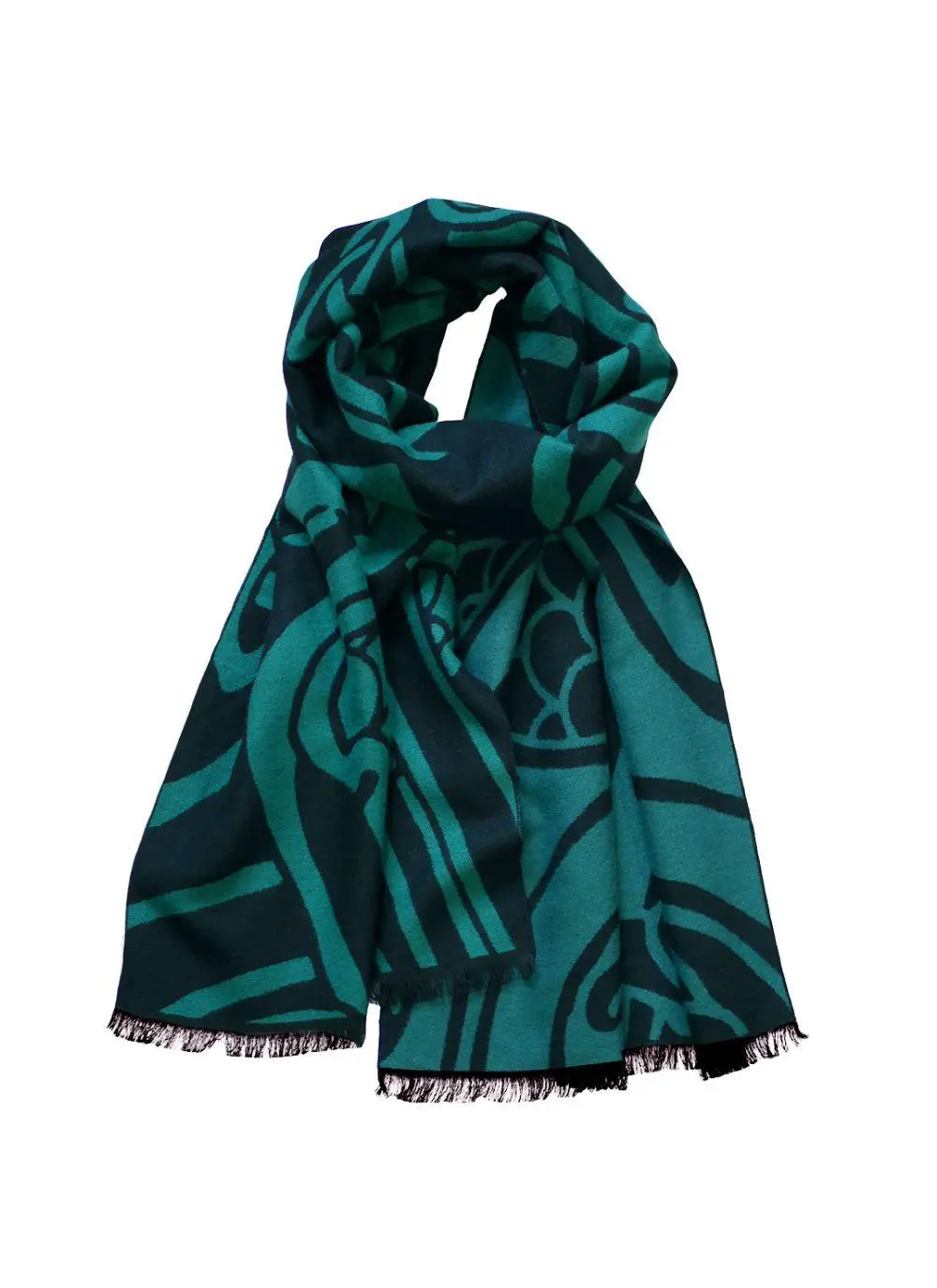 Book Of Kells Green-Black Celtic Reversible Scarf